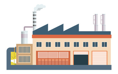 Obraz premium Modern Manufacturing Facility and Industrial – Flat Vector Illustration