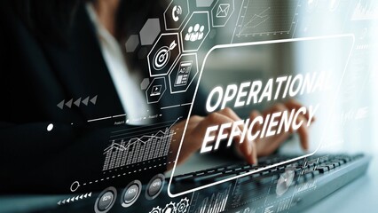 Business Professional Focused on Increasing Operational Efficiency with Innovative Digital Tools and Technologies. Asymptotic smart data analytic.