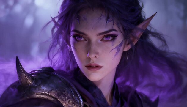 Fantasy elf warrior portrait digital art render