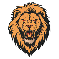 Fototapeta premium Lion head vector illustration of wild animal face