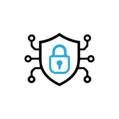 Cybercurity data protection vector icon.