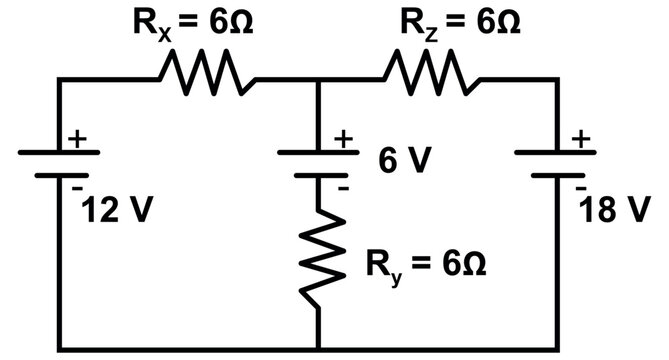 Electrical Circuit Diagram With Multiple Power Supplies And Resistors In Parallel And Series