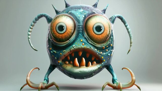 Video A bizarre creature with large eyes and an unusual body shape