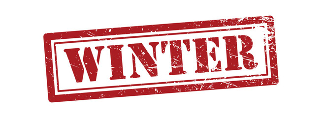 WeRed Grunge Winter Stamp Illustration, Distressed Rubber Ink Effect, Seasonal Cold Weather Sign for Business Design, Documents, Posters, Labels and Creative Winter Conceptb