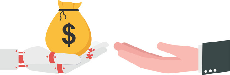  AI Providing Financial Solutions and Wealth Management Illustration
