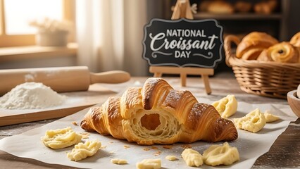 Celebrating national croissant day with fresh pastries