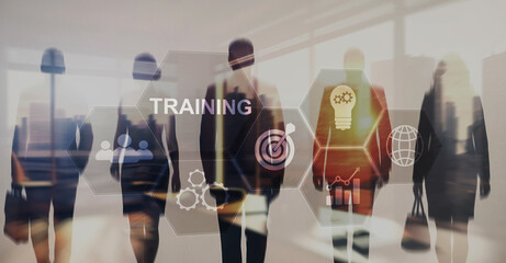 Business finance training concept with educational tools and growth strategy development