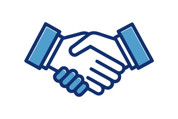 Obraz premium Minimalist Handshake Line Icon – Partnership, Agreement, and Business Collaboration Symbol