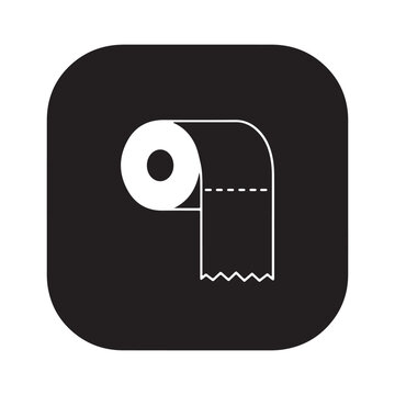 Icon of Toilet Paper Roll with Perforated Sheet &ndash; Modern Flat Design