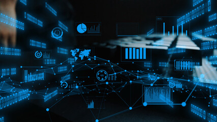 A captivating digital representation showcasing futuristic data visualization with graphs, charts, and statistics, emphasizing analytics and technology concepts. Xenic
