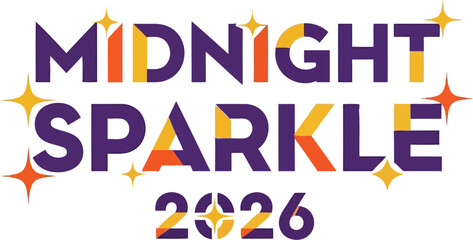 Midnight sparkle 2026 new year celebration graphic Vector