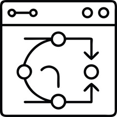 Browser window with workflow diagram icon web page