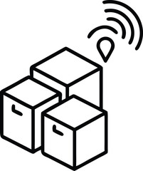 Shipping Boxes with Wi Fi Signal Icon cargo logistics