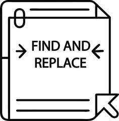 Document with Find and Replace Text and Arrows Icon