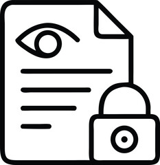 Document with Eye and Padlock Icon file paper