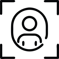 Person Icon in Focus Frame Keywords: person, user, profile, avatar, icon, symbol, illustration
