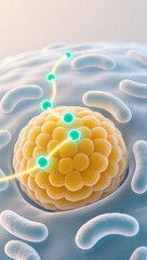 Frozen Fat Cells Illustration for Cryolipolysis and Body Contouring