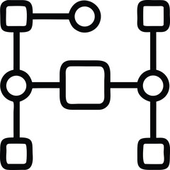 Abstract Network Diagram with Squares and Circles connection