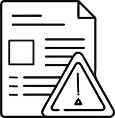 Document with Image Placeholder and Warning paper alert