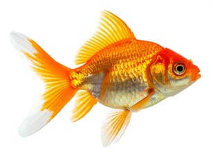 Obraz premium Goldfish aquarium fish isolated on white background studio photography style high resolution image