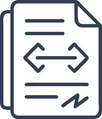 Document with Bidirectional Arrow Icon paper exchange