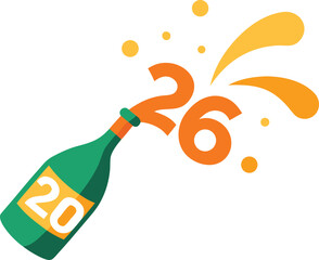 Celebrating the 26th anniversary isolated on transparent background