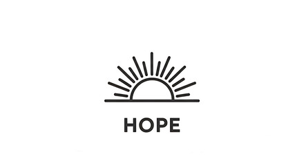 Sunrise symbolizing hope and new beginnings with inspirational word.