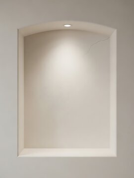 Empty recessed wall niche with lighting