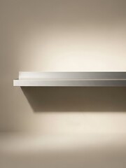 Minimalist floating shelf against wall