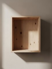 Minimalist wooden wall shelf