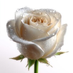 Dewy cream rose with layers of delicate, soft petals