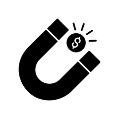 Customer Attraction Money Magnet Business Icon.