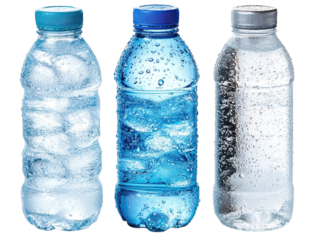 Refreshing Bottled Water: A Trio of Chilled Hydration Options for Every Thirsty Moment, Perfectly Displayed, png, isolated on transparent background