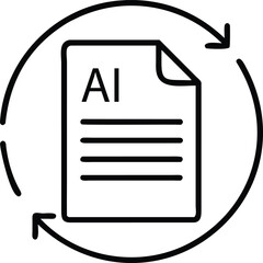 AI document with circular arrows icon paper artificial intelligence