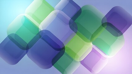 Abstract background with colorful translucent rounded squares overlapping each other