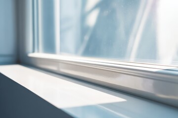 Sleek window sill bathed in natural light creating a calm indoor atmosphere