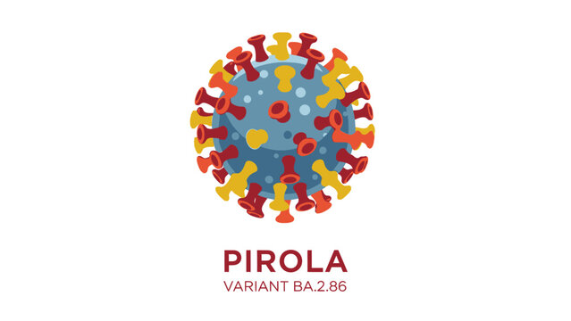 "Detailed medical illustration of the Pirola virus variant (BA.2.86), a subvariant of SARS-CoV-2.