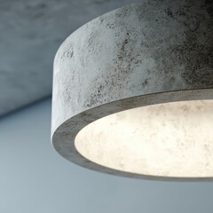 Modern ceiling light fixture with textured gray surface and soft illumination