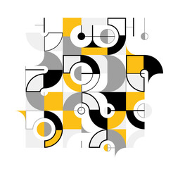 Obraz premium Abstract geometric pattern vector background isolated, tech style engine looks like composition, engineering draft style pattern, mechanism.