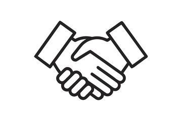 Minimalist Handshake Line Icon &ndash; Partnership, Agreement, and Business Collaboration Symbol