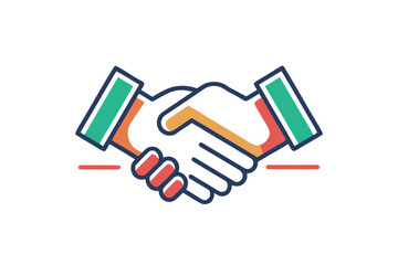 Minimalist Handshake Line Icon &ndash; Partnership, Agreement, and Business Collaboration Symbol