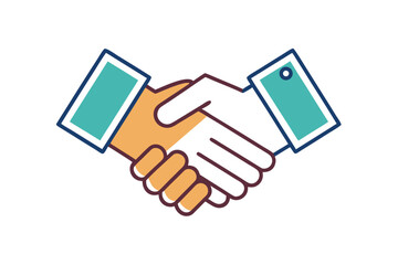 Minimalist Handshake Line Icon &ndash; Partnership, Agreement, and Business Collaboration Symbol