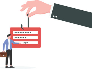 Online Data Theft and Login Credential Phishing Concept 
