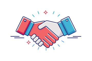 Minimalist Handshake Line Icon &ndash; Partnership, Agreement, and Business Collaboration Symbol