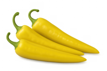 Yellow banana peppers on transparent background providing fresh ingredients for cooking and healthy eating