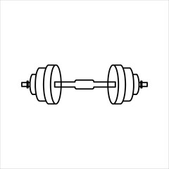 Fototapeta premium Hand drawn doodle dumbbell isolated on white background. Vector illustration.