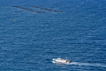 Fishing boats at sea. Spain