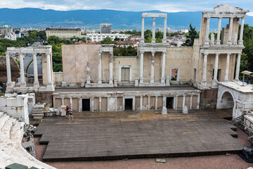 Ancient Theatre of Philippopolis - old roman amphitheatre in Plovdiv