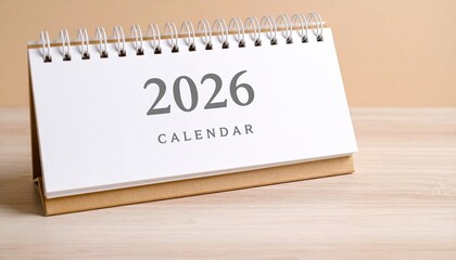 2026 calendar wooden desk goals finance planning schedule management investment business budget success future inspiring organized
