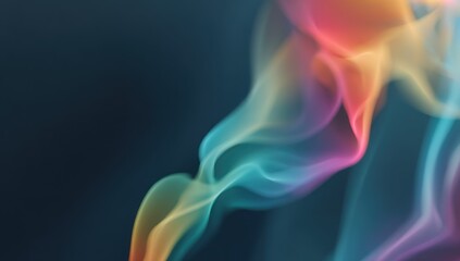 Obraz premium Abstract colorful smoke swirls against dark background artistic design